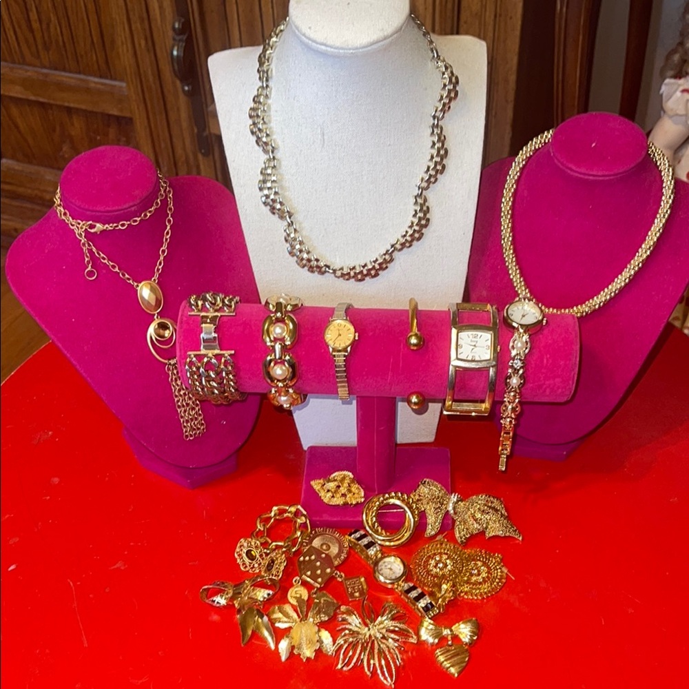 Elegant Gold Tone Jewelry LOT